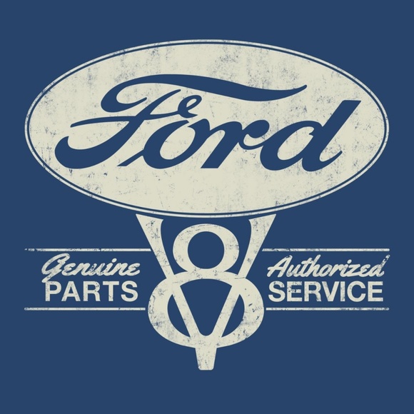 Ford Genuine Parts V8 Men's Blue T-Shirt S-4X Tee - Picture 2 of 3